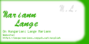 mariann lange business card